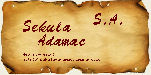 Sekula Adamac vizit kartica